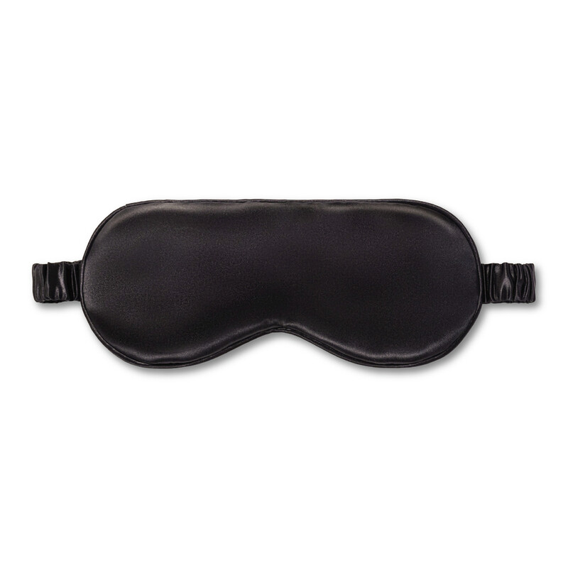Satin Silver Ion Infused Sleep Mask Black