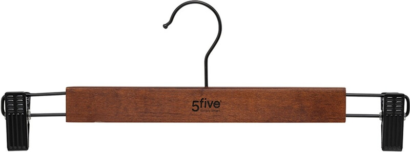 5five Houten Broekhanger Klem - 33,5 cm, Donkerbruin, 2 Stuks