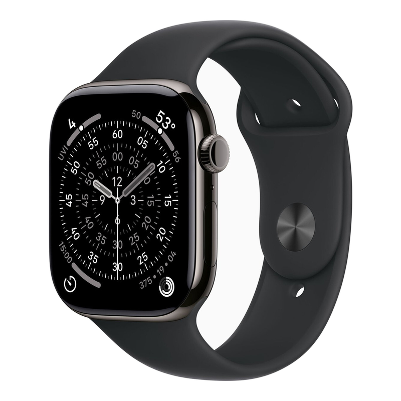 Apple Watch Series 11 gps + mobiel netwerk 46 mm, leisteenkleurig titanium