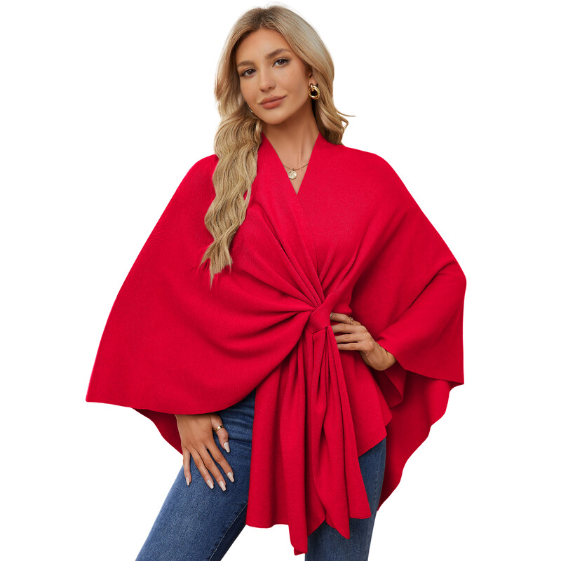 PULI Womens Shawl 0857 RedF