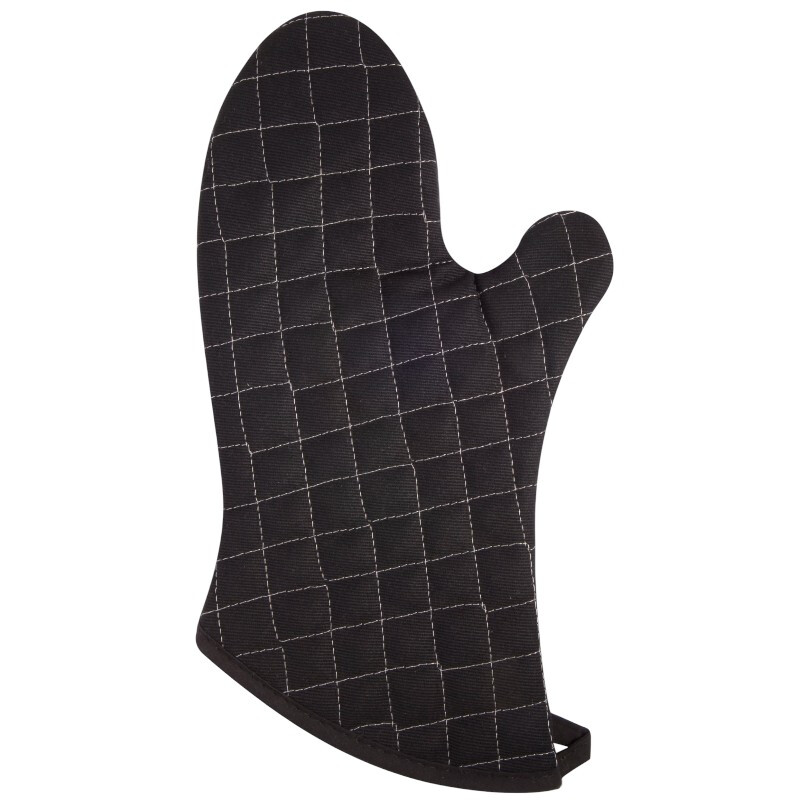 Single Oven Glove Love Colour 100% Cotton Black