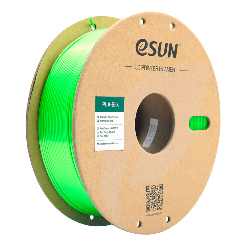 eSUN PLA-Silk Groen Filament 1,75 mm, Zijdezachte Textuur Soepel Printen 3D Filamenten Voor De Meeste 3D Printers DIY Kunstwerken 1 kg (2,2 lbs) Spoel