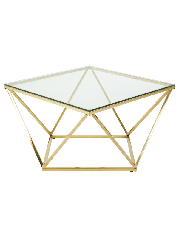 Coffee Table Allure Twist Gold Finish/Glass
