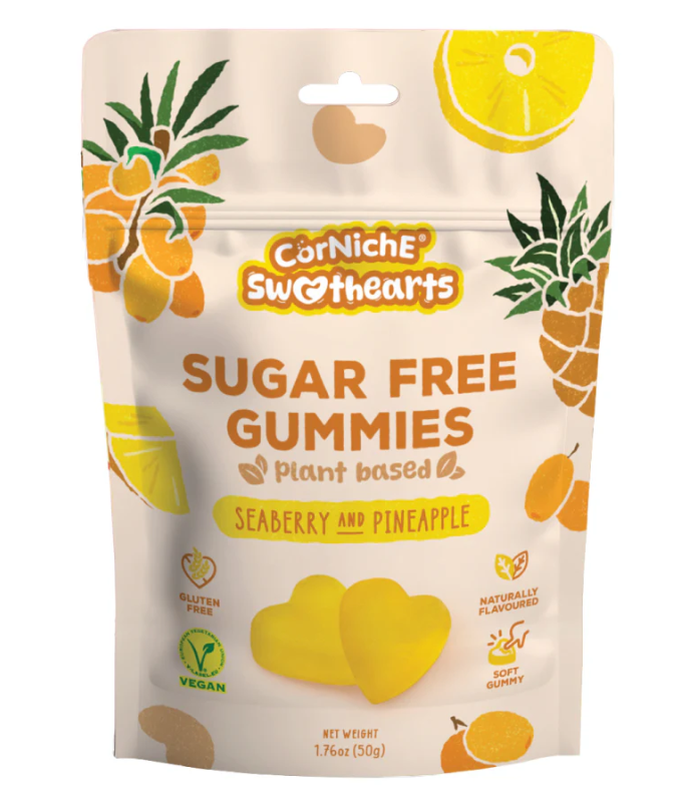 Corniche Sweethearts suikervrije gummies zeekersmaak en ananas 50 g