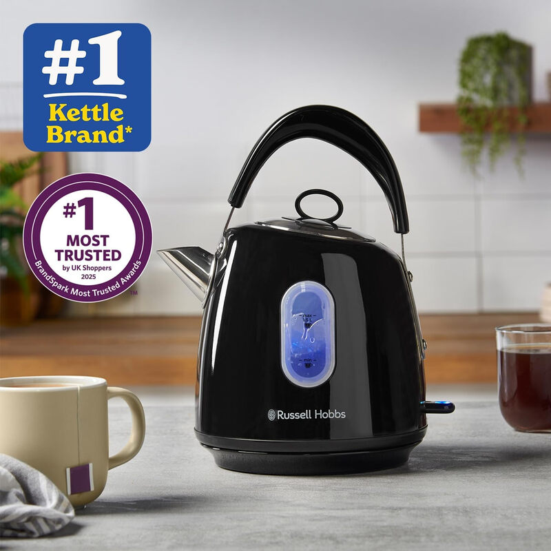 Stylevia Kettle, 1.5L, Dome, Top Handle, Fast Boil, Perfect Pour Spout, 3000 W, Stain