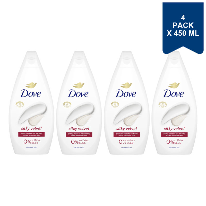 Dove douchegel Silky Velvet 450 ml (4-pack)