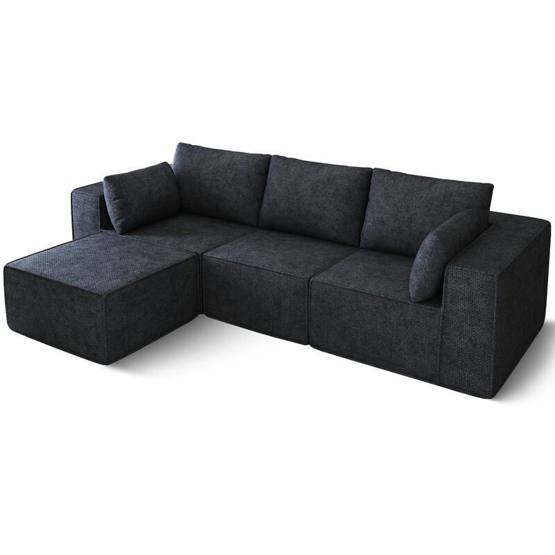 GTIMEX Hoekbank slaapbank met slaapfunctie blauw