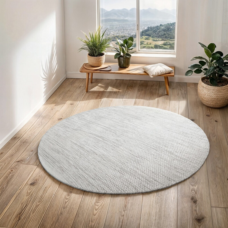 Teppich "Wooly Oasis" Rund natur 200 x 200 cm