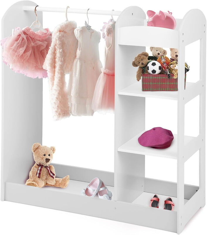 Kids Dress up Storage with Mirror-White