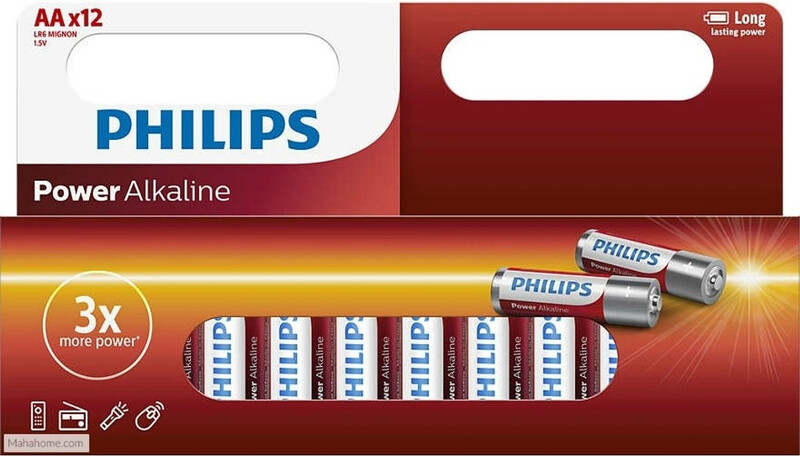 Philips LR6P12W/10 - AA alkalinebatterijen met hoog vermogen - 12 stuks