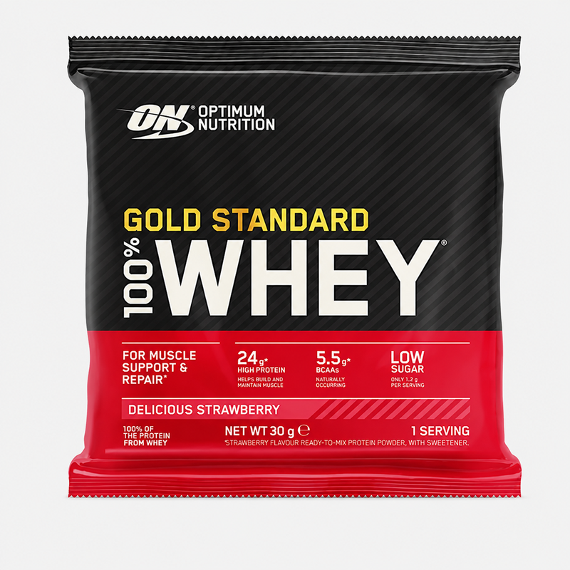 Optimum Nutrition Gold Standard 100% Wei-eiwitpoeder – 30 g zakje – aardbei