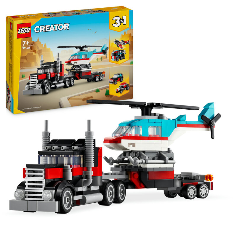 Creator 31146 Flatbed Truck with Helicopter