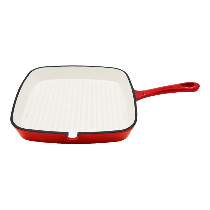 Cast Iron 23.5cm Griddle Pan - Red