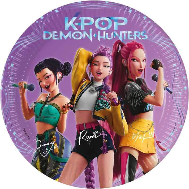 K-Pop Demon Hunters Paper Plates 20cm 8 Pack