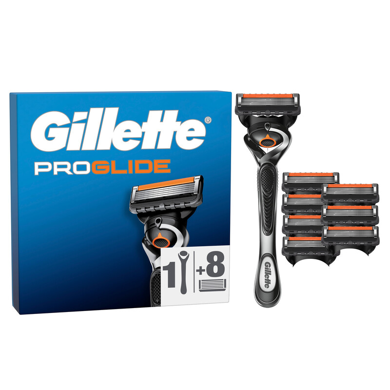 Gillette Fusion5 Proglide Rasierer mit 8 Ersatzklingen und neuem Everglide Gleitstreifen für ein sanfteres Rasiererlebnis