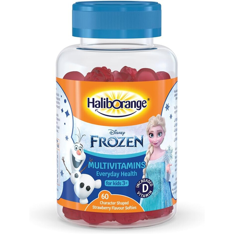 Haliborange Disney Frozen Multivitamins 60 Character Shaped Strawberry Flavour Softies For Kids 3+