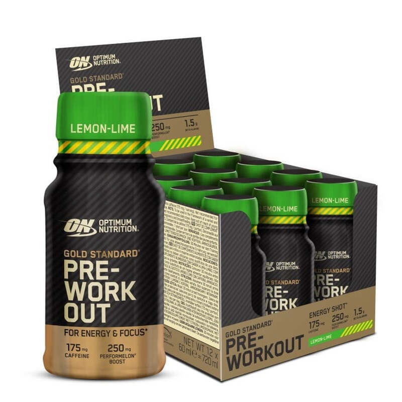 Optimum Nutrition Gold Standard Preworkout Shot Citroen & Limoen 720 ml (12 stuks)