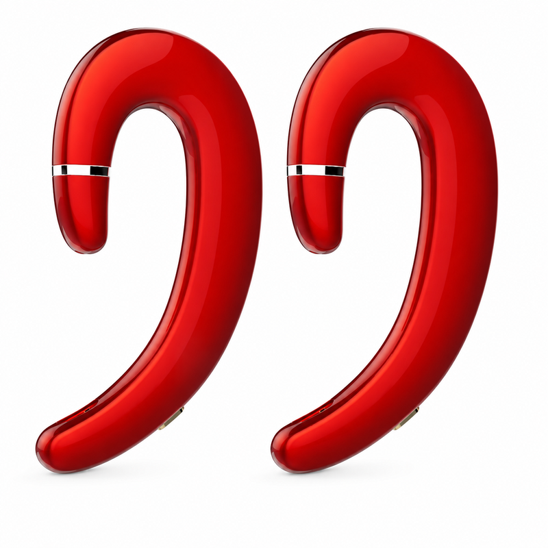 VoxorAI C6 Red Dual-Ear Hook Bone Conduction Bluetooth Headset, New Popular Model