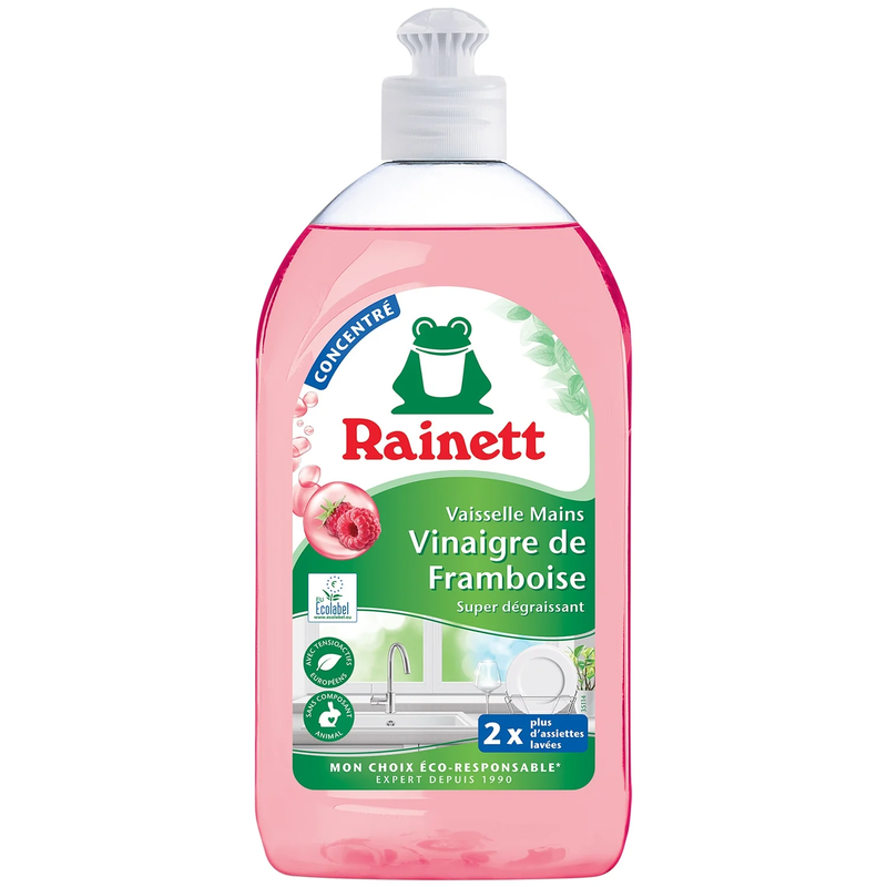 Liquide Vaisselle Vinaigre De Super Dégraissant Écologique Rainett Le Flacon De 500ml - vue 1