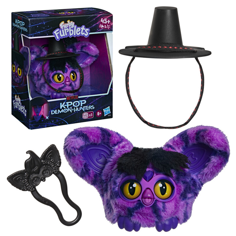 Kpop Demon Hunters K-Pop Demon Hunters Furby Furblet Saja Demon Interactive Plush Soft Toy