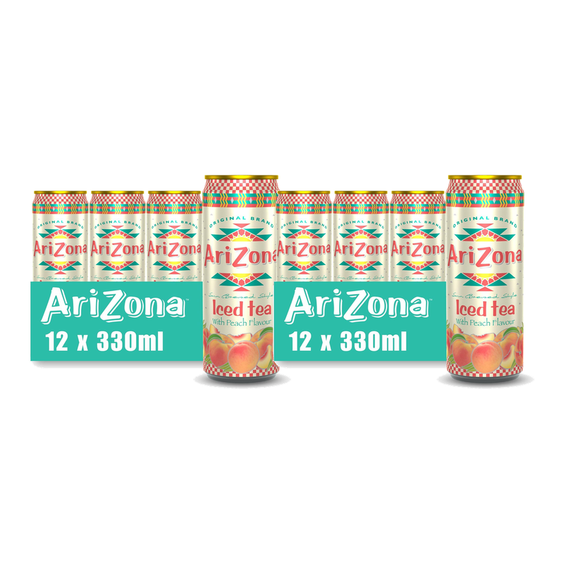 Arizona Iced Tea Perzik - 12 x 330 ml x2