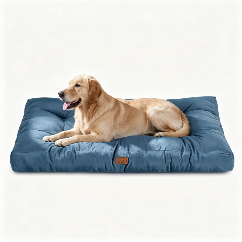 Bedsure Hundebett XL Marineblau - Wasserdichte und pflegeleichte Haustiermatte in großzügiger Größe 111x89x10 cm für Hunde.