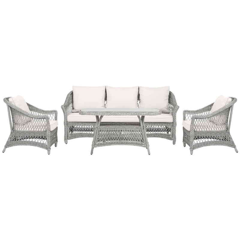 Vila Sofaset 4-teilig mit Kissen Clear, Dust
