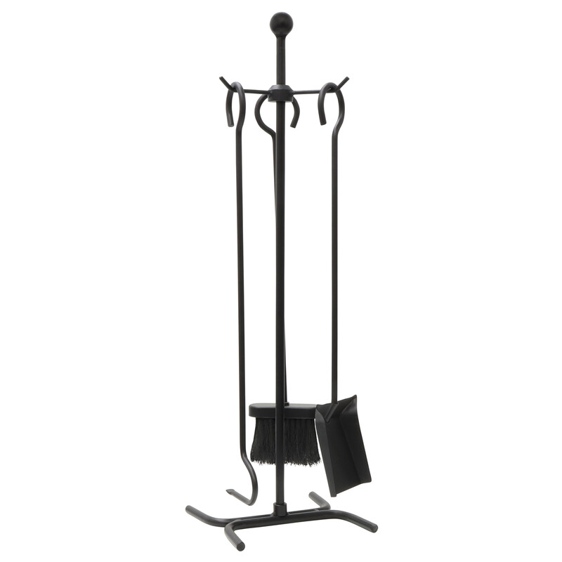 Jvl Black Edale Contemporary Fireside Companion Set –