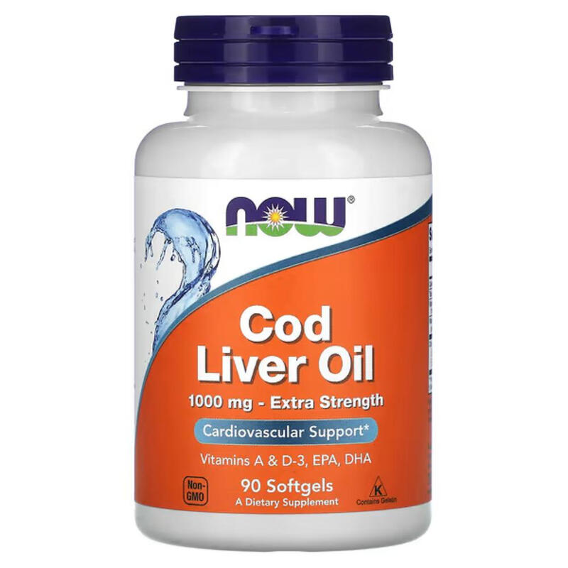 Cod Liver Oil Omega 3 Extra Strength 1000 mg - 90 Softgels