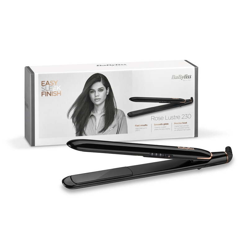 Rose Lustre Hair Straightener – Ceramic Plates, Fast Heat Up, 3 Heat Settings up to 2