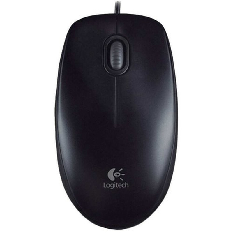 Logitech B100 souris USB filaire 3 boutons suivi optique ambidextre PC/Mac/ordinateur portable, Noir
