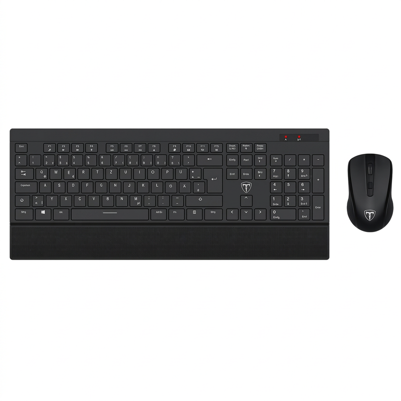 ET Silent kabelloses Tastatur- und Maus-Set, DE QWERTZ Layout, Ultra-leises 2,4 GHz ergonomisches Büro-Tastatur-Maus-Set, Schlankes Full-Size Computer-Tastatur für Laptop, PC, Mac, Windows, Home Office