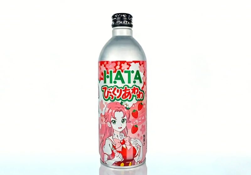 Ramune Soda Drink Bikkuri Awawa Strawberry Flavour 500ml