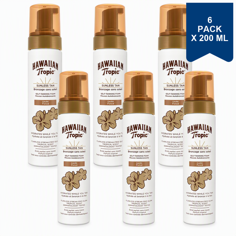 Hawaiian Tropic Zelfbruinende Schuim Donker 200 ml (6-Pack)