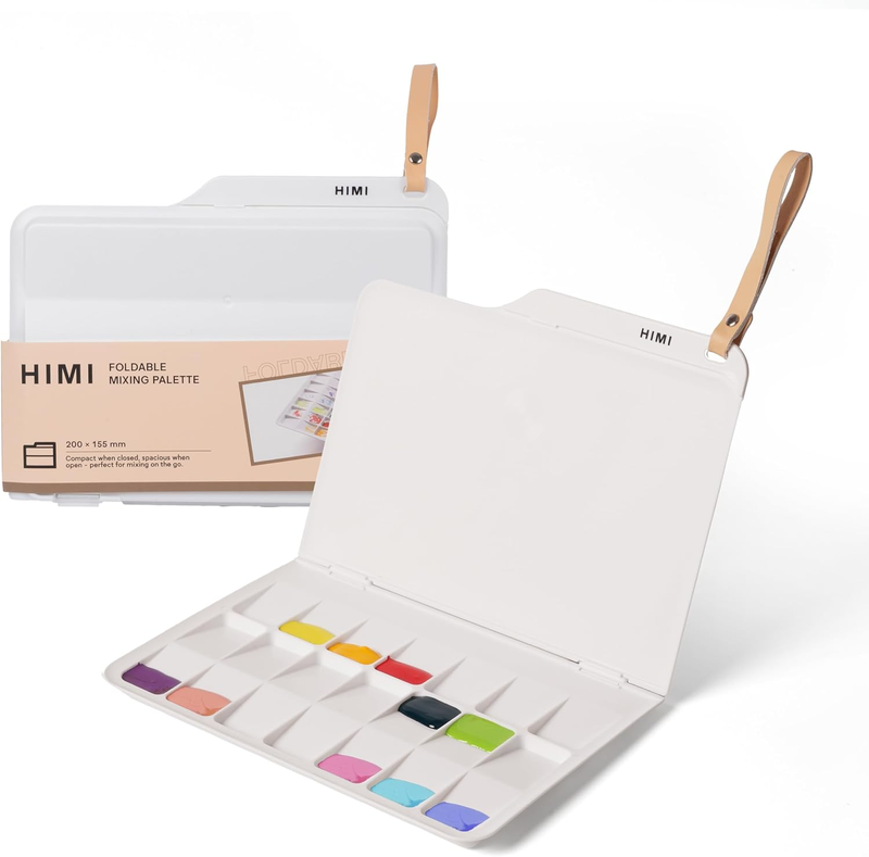 Himi Foldable Paint Palette For Acrylic, Gouache, Watercolour, Compact, Mixing Colours 200 X 150 Mm