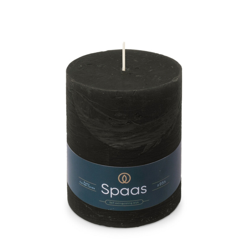 Pillar Candle Rustic Unscented Black D:10xH:13cm