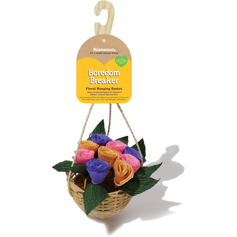 Boredom Breaker Floral Hanging Basket Toy for Small Animals