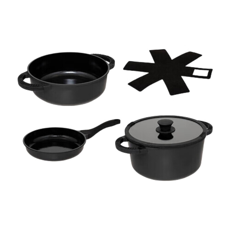 5five Evolution Kochset 3-teilig, 24 cm, Schwarz