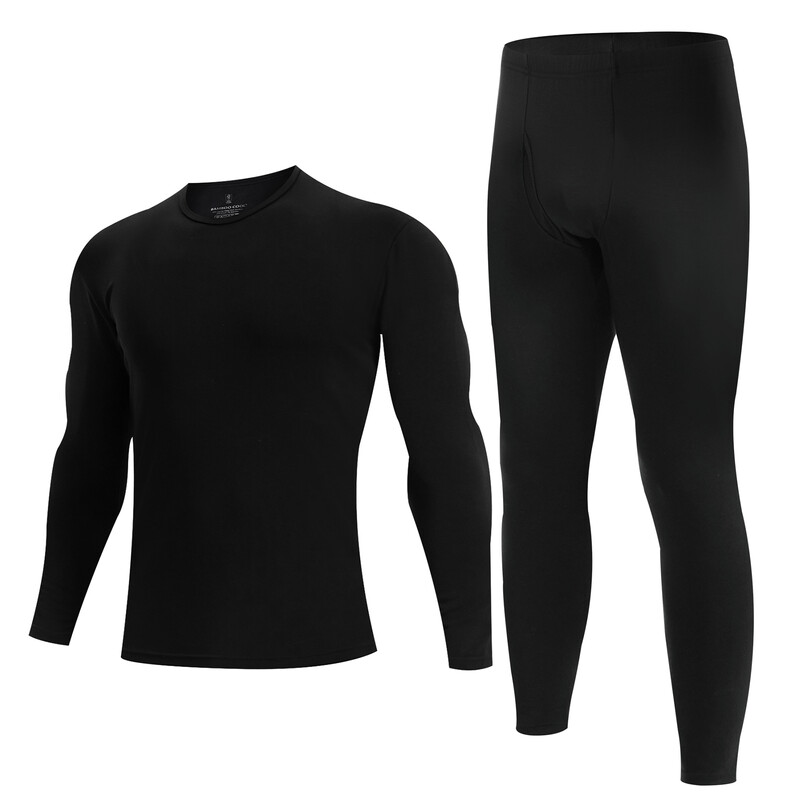 Men's Thermal Underwear with Soft Fleece Lined Base Layer Cold Weather Top Bottom Gif