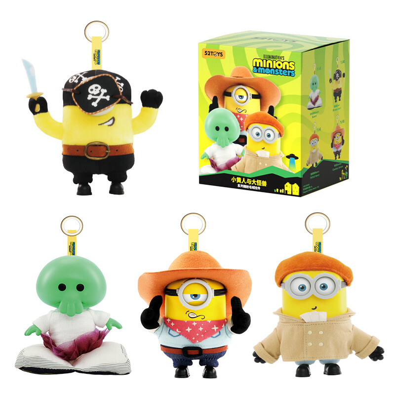 52TOYS Minions und die großen Monster Serie Vinyl Plüsch Schlüsselanhänger Blind Box Sammlerstück Trendige Figur Geschenk Einzelne Blind Box (Zufälliges Design)