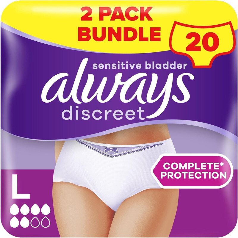 Always Discreet Incontinence Pants Women L 2 x 10 Pants