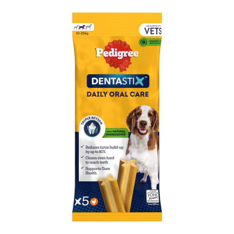 Pedigree Dentastix Daily Oral Care Medium 10-25kg 5 Sticks 128g