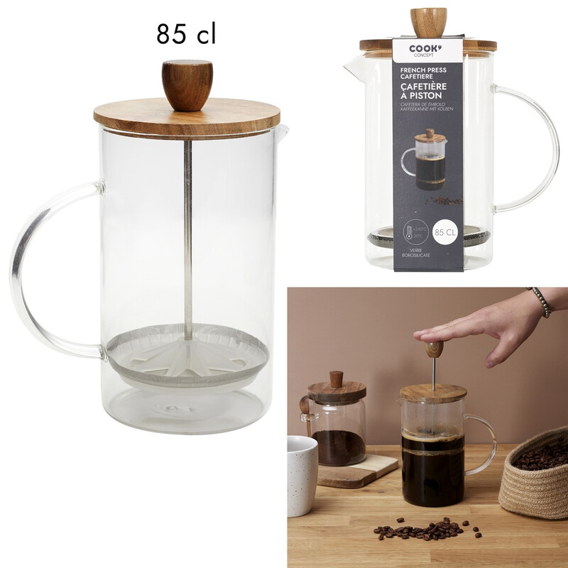 Cafetiere A Piston Cook Concept Verre Acacia Et - vue 2