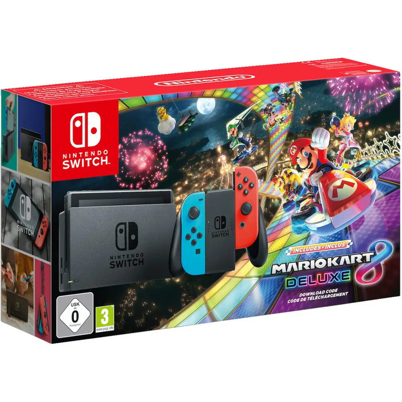 Nintendo Switch gameconsole bundel 32 GB met Mario Kart 8 Deluxe fysieke gamecard