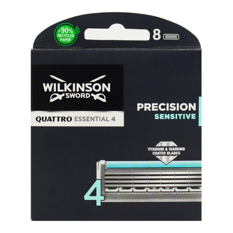 Wilkinson Sword Quattro Titanium Sensitive navulmesjes - 8 stuks
