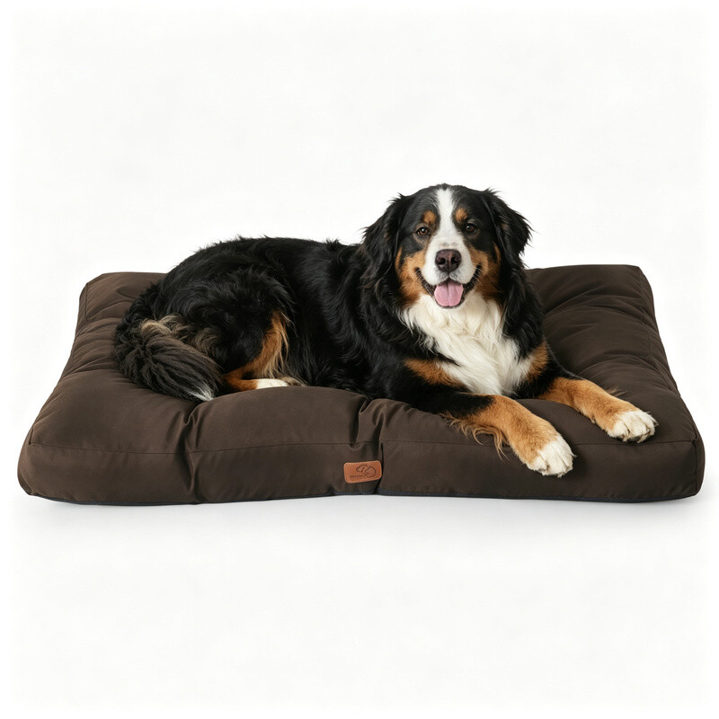 Bedsure Hundebett XL, waschbare Hundematratze wasserdicht, Haustiermatte in Kaffeebraun, 111x89x10 cm.