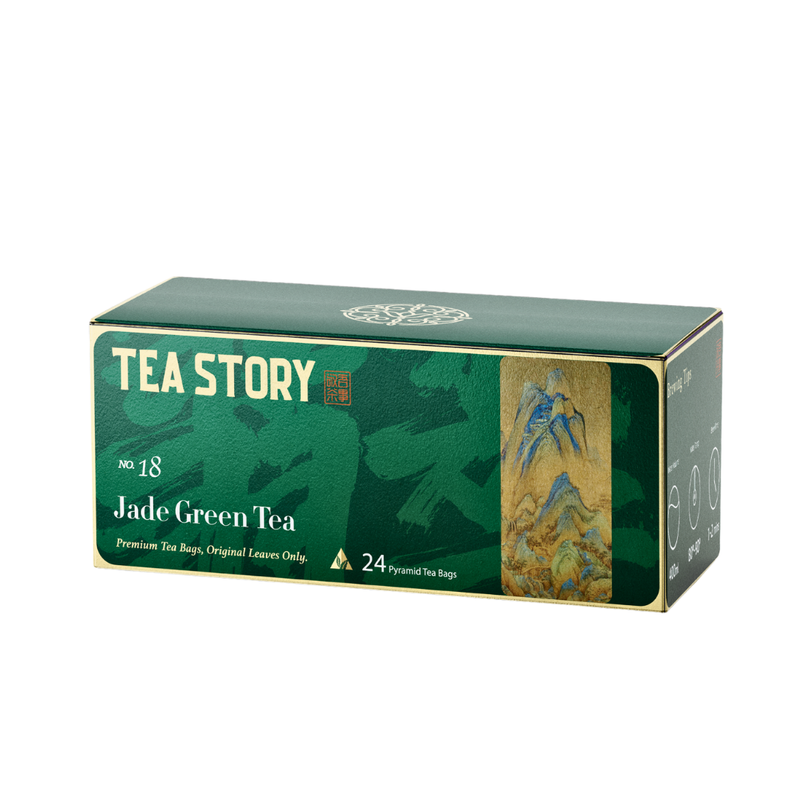 Jade Green Tea Bags[Detox Boost] ECOCERT Organic Pyramid Bags，Spring First Flush 24 T