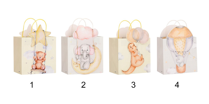 Gift Bags Baby Animals 3D Assorted Medium 8 Pieces