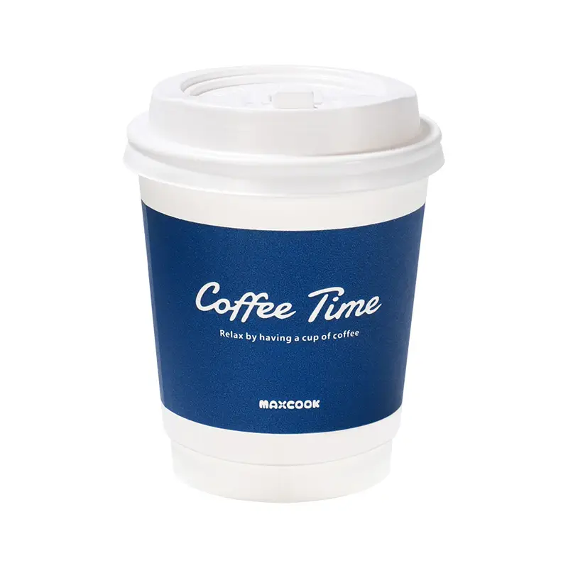 25pcs 280ml Disposable Coffee Cups with Lids for Hot & Cold Beverage,Leak-proof