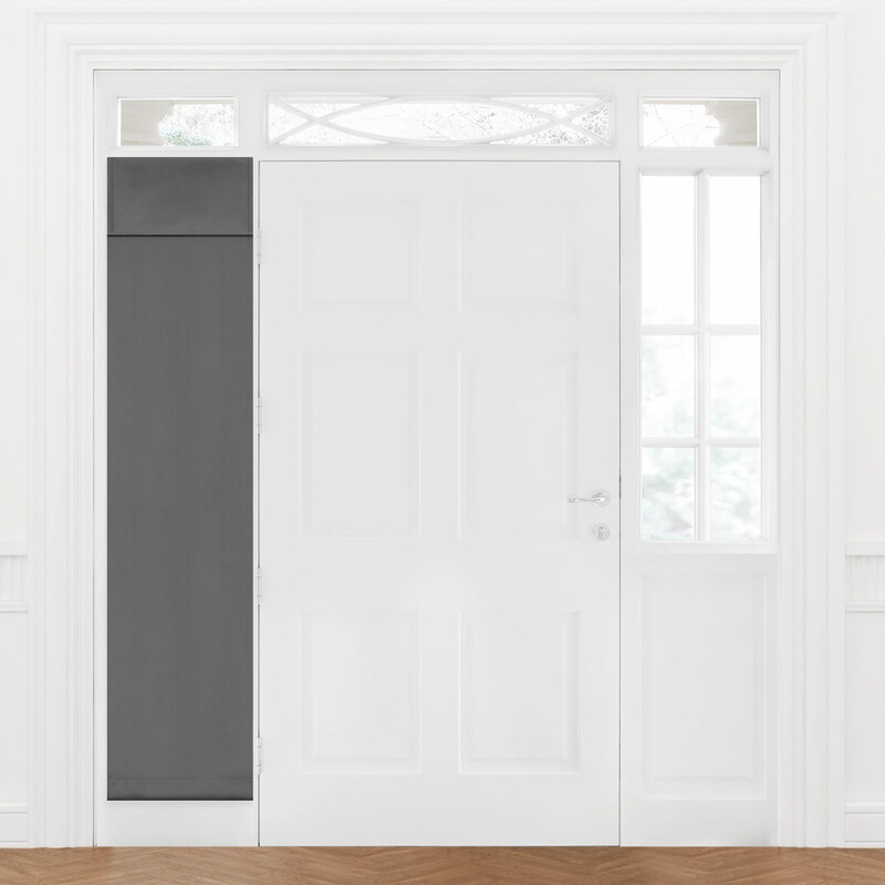 Blackout Plain Fabric Hook & Loop Door Curtain， 1Pcs 66*175 Light Gray